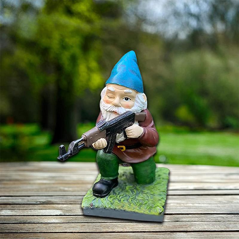 Lisslune | Military Garden Gnome with Camouflage Uniform
