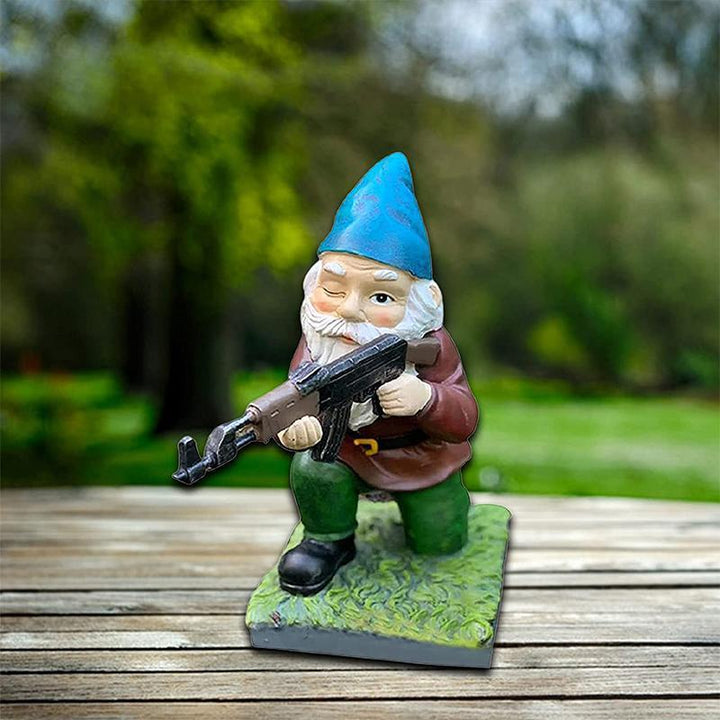 Lisslune | Military Garden Gnome with Camouflage Uniform