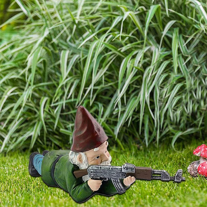 Lisslune | Military Garden Gnome with Camouflage Uniform