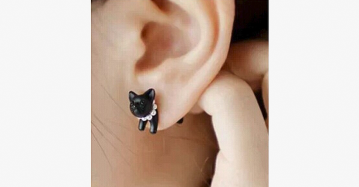 Lisslune | Reversible Kitten Stud Earrings with Three-Dimensional Design - Perfect Gift for Any Cat Lover!