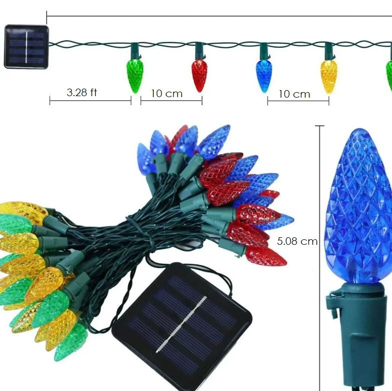 Lisslune | GlowLume Solar Powered C6 String Lights – Create A Magical Outdoor Decoration