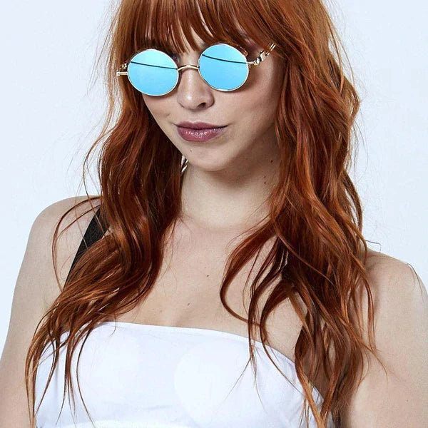 Lisslune | Sunglasses Steampunk Round Lens Metal Frame Unisex Glasses