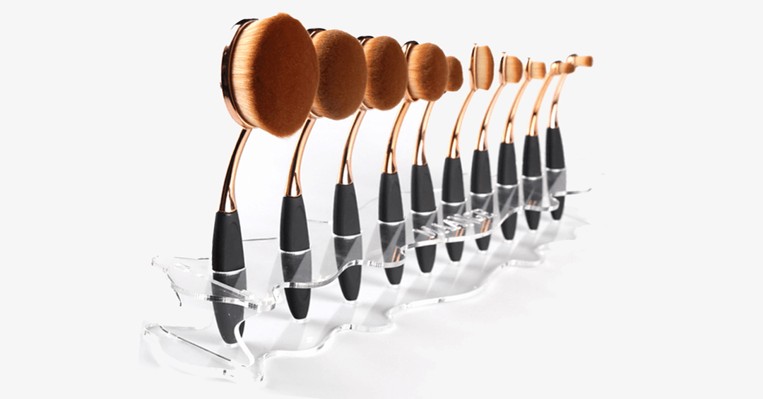 Lisslune | Useful Oval Brush Set Holder – Keep Your Makeup Brushes Organized