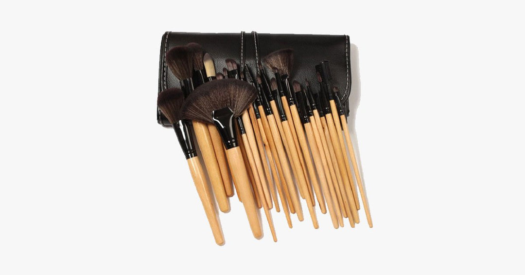 Lisslune | Professional Makeup Brush Set with 32 Brushes and 1 Bag - Brown