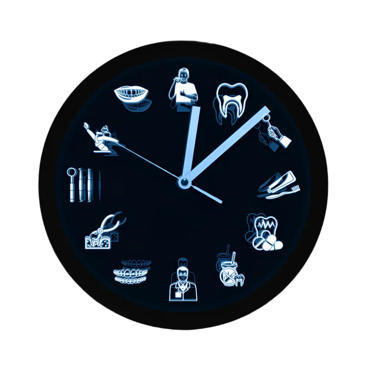 Lisslune | LumiDent LED Wall Clock – Design of dental equipment with multicolored LED light