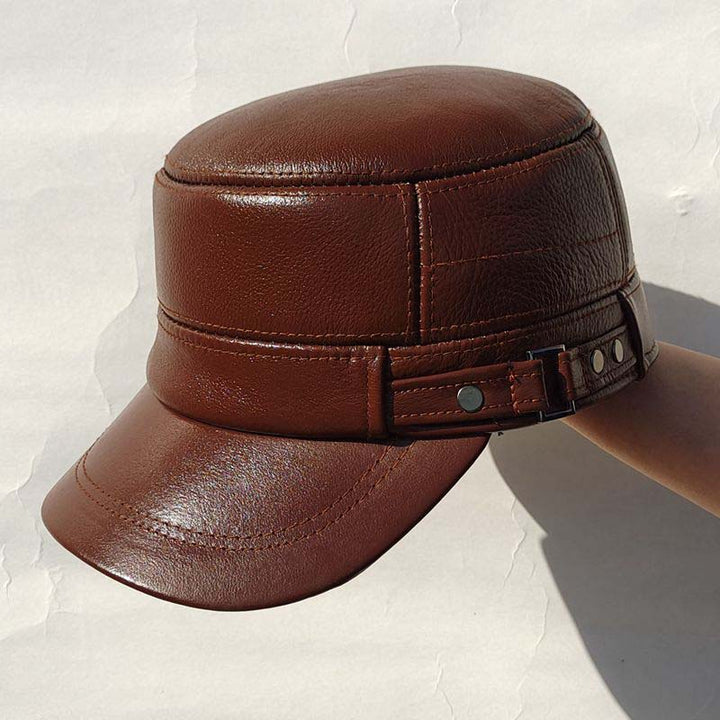 Lisslune | New winter hat for men with lambskin ear protection flat visor