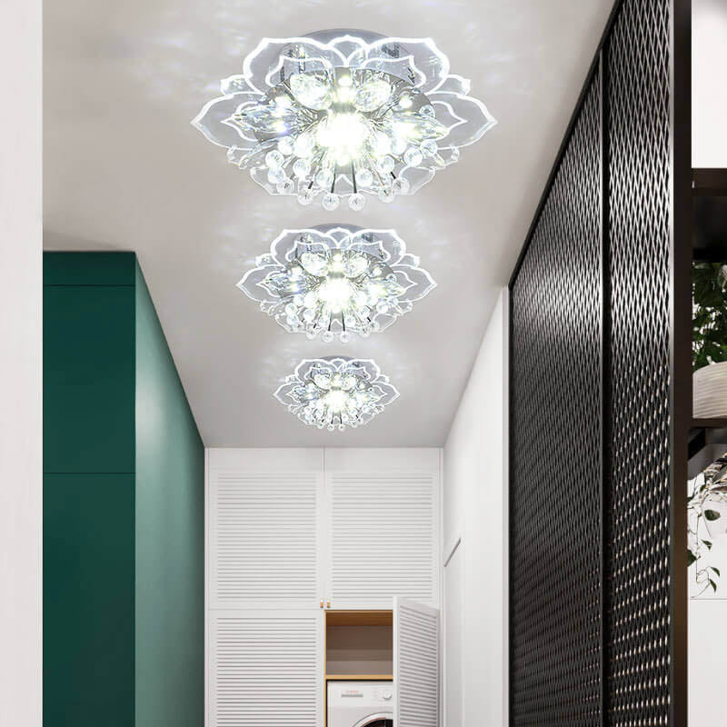 Lisslune | GlowPetal LED Crystal Ceiling Light | Flower Shaped | Modern Design | Energy Saving | Decorative Lighting