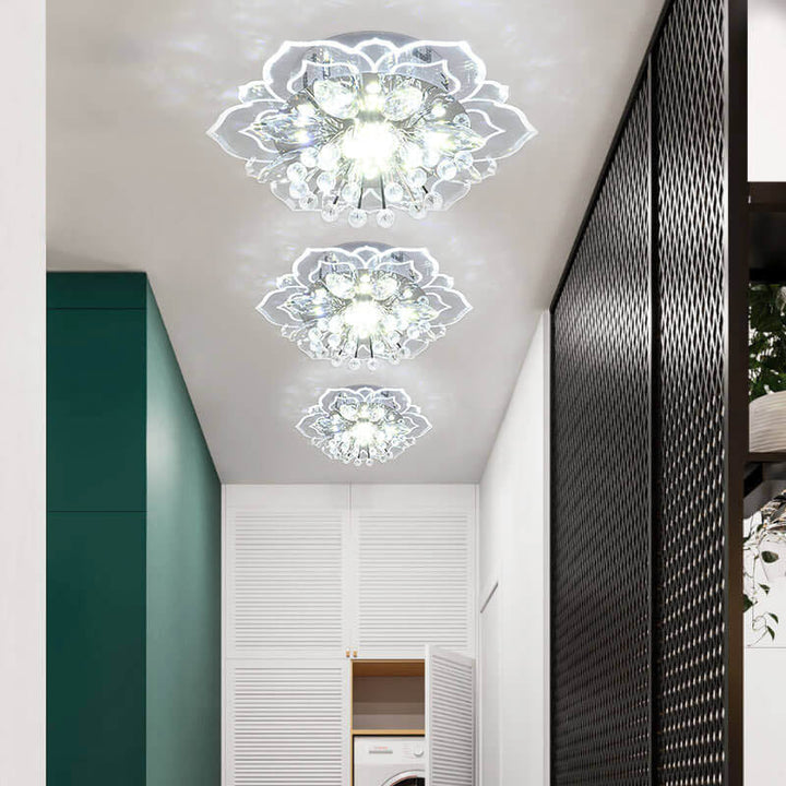 Lisslune | GlowPetal LED Crystal Ceiling Light | Flower Shaped | Modern Design | Energy Saving | Decorative Lighting