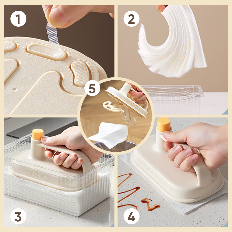 Lisslune | Kitchen cleaning brush & interchangeable disposable magic cloth