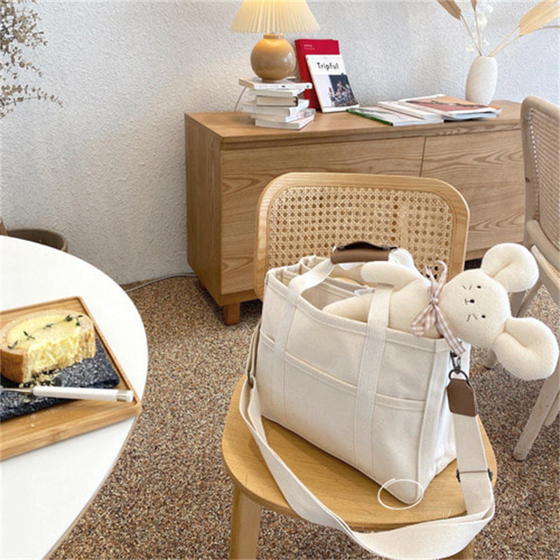 Lisslune | Solid Color Canvas Shopper Bag