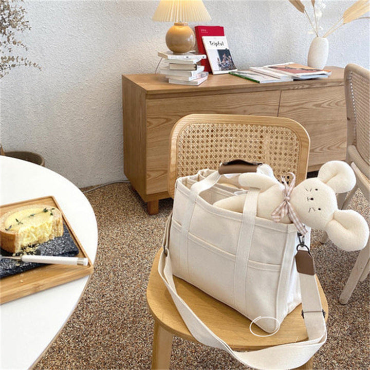 Lisslune | Solid Color Canvas Shopper Bag