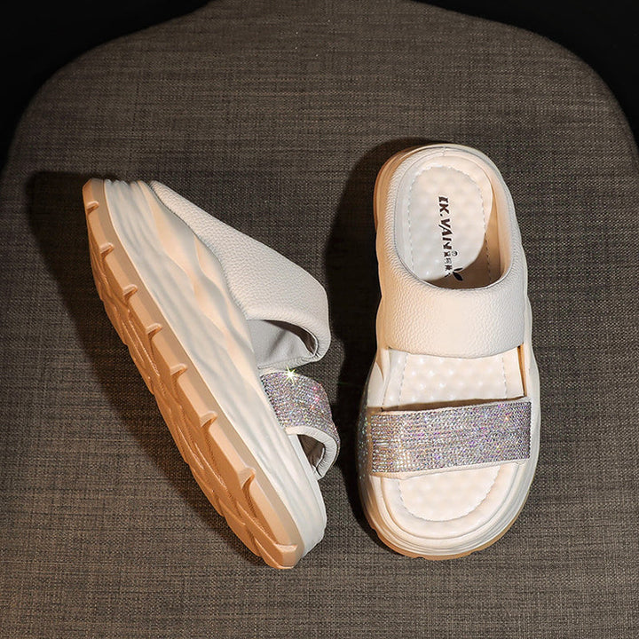 Lisslune | Glittering Rhinestone Heeled Sandals