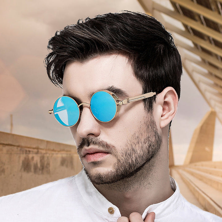 Lisslune | Sunglasses Steampunk Round Lens Metal Frame Unisex Glasses