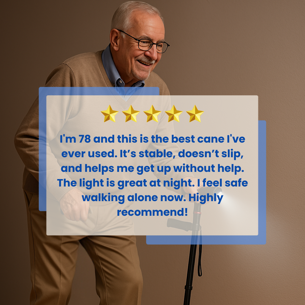 Lisslune | Walking Cane | Ergonomic, Lightweight Design for Seniors & Mobility Support