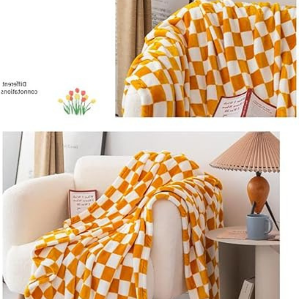 Lisslune | Stylish blanket in checkered pattern for your home