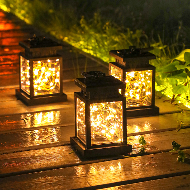 Lisslune | Solar LED Lantern with Light Wire and Hanging Clip – Waterproof Garden Lighting for Terrace and Balcony