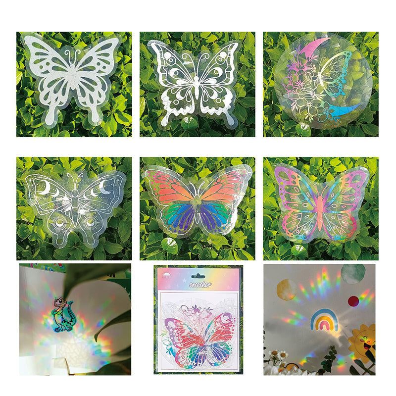 Lisslune | PVC Colorful Adsorption Rainbow Glass Window Stickers, 6 pcs