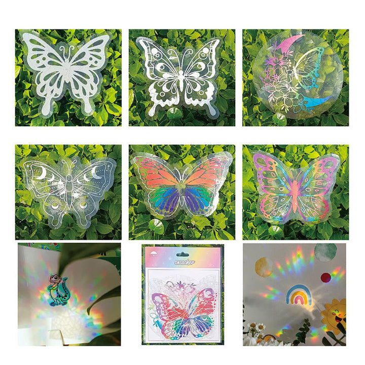 Lisslune | PVC Colorful Adsorption Rainbow Glass Window Stickers, 6 pcs