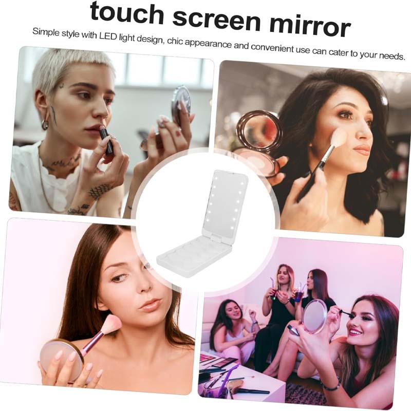 Lisslune | Travel makeup brush set with LED light mirror