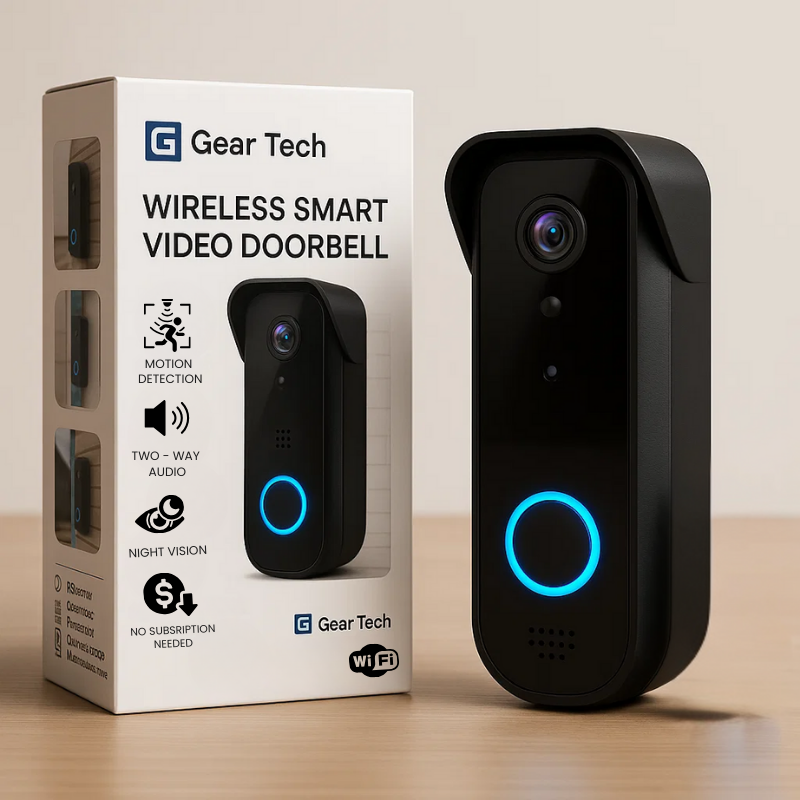 Lisslune | Wireless Smart Video Doorbell | No Subscription Needed | High-Definition Camera Doorbell