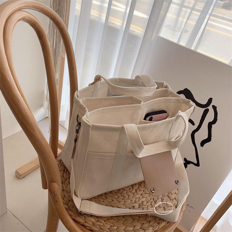 Lisslune | Solid Color Canvas Shopper Bag