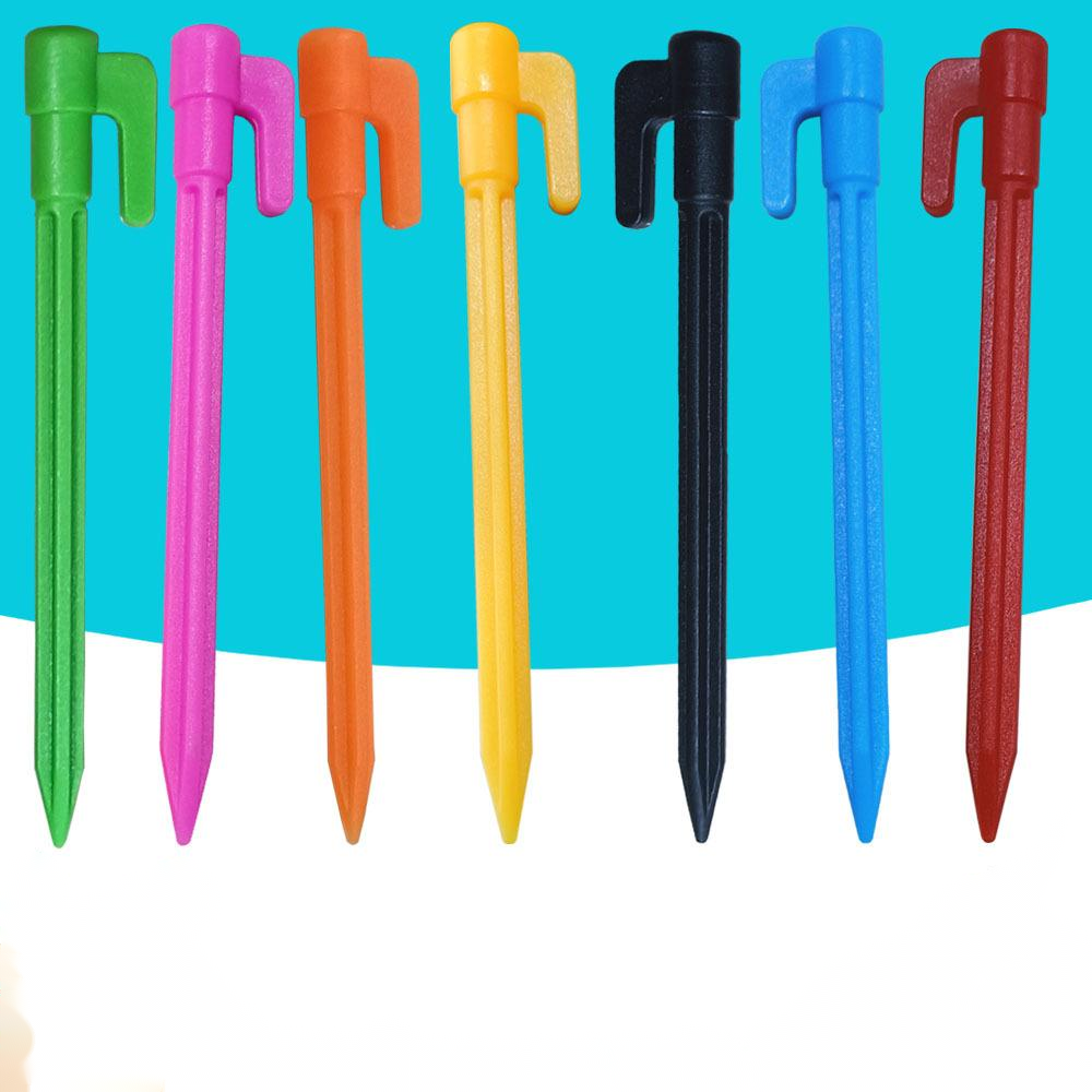 Lisslune | Plastic Tent Stakes with Hooks – Camping Tent Pegs for Tarps and Canopies
