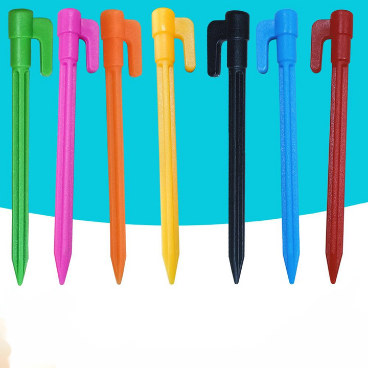 Lisslune | Plastic Tent Stakes with Hooks – Camping Tent Pegs for Tarps and Canopies