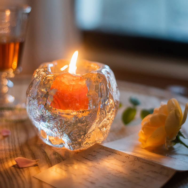 Lisslune | Glass Tealight Holder – Decorative Candle Holder made of Clear Glass for Cozy Lighting