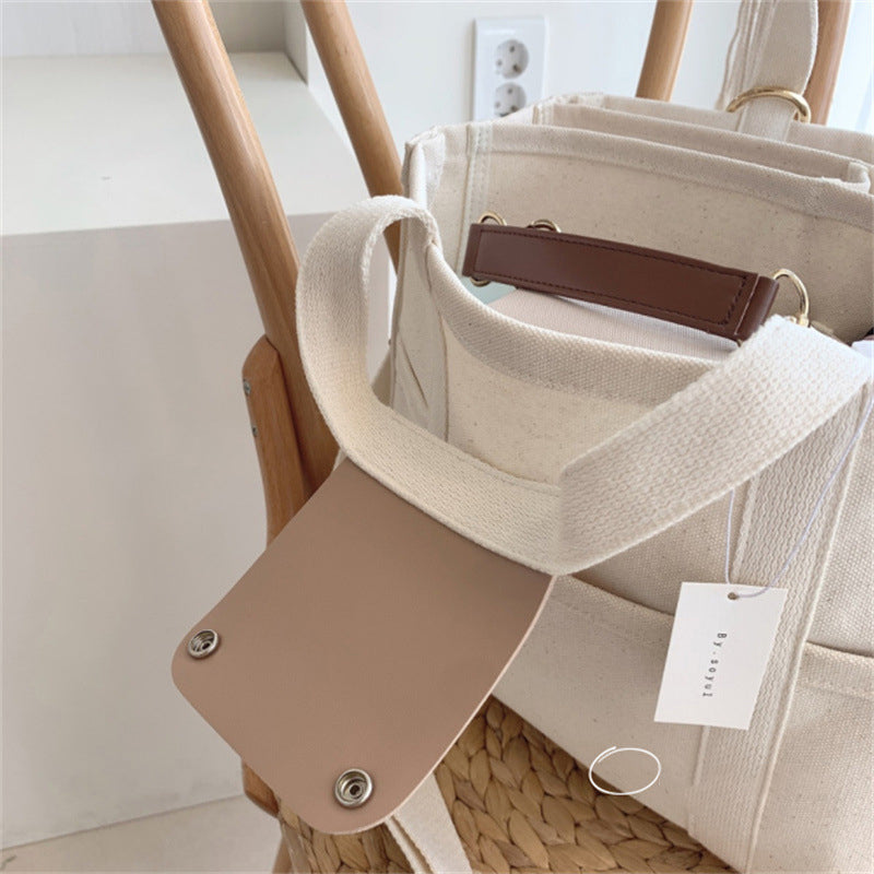 Lisslune | Solid Color Canvas Shopper Bag