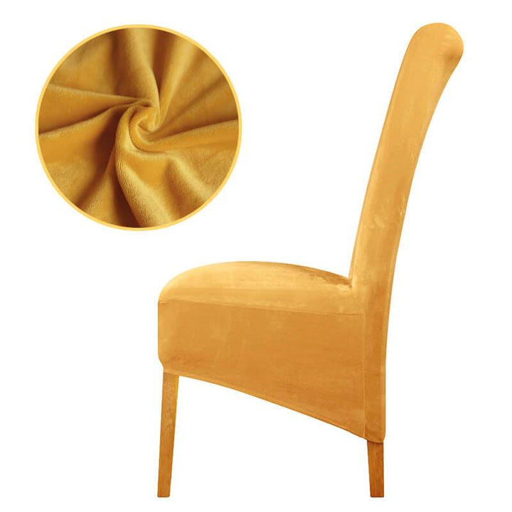 Lisslune | Stretch Velvet XL Size Dining Chair Covers x4 | Soft. Stretchable & Non-Slip for Home Dining Room Decoration
