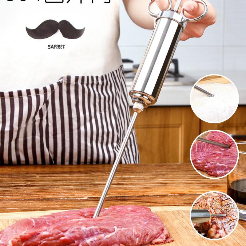 Lisslune | 304 spice injector made of stainless steel for marinating meat in the kitchen