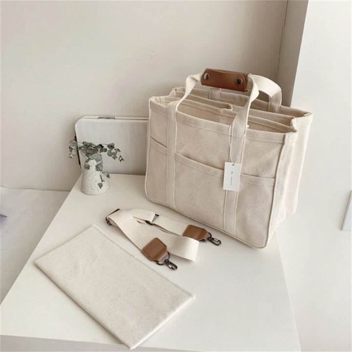 Lisslune | Solid Color Canvas Shopper Bag