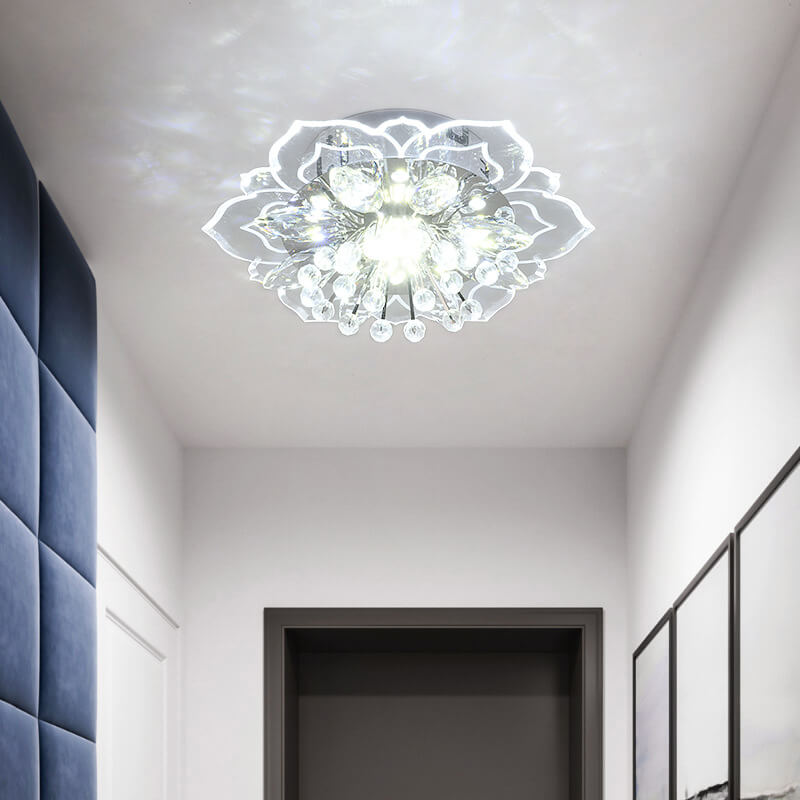 Lisslune | GlowPetal LED Crystal Ceiling Light | Flower Shaped | Modern Design | Energy Saving | Decorative Lighting