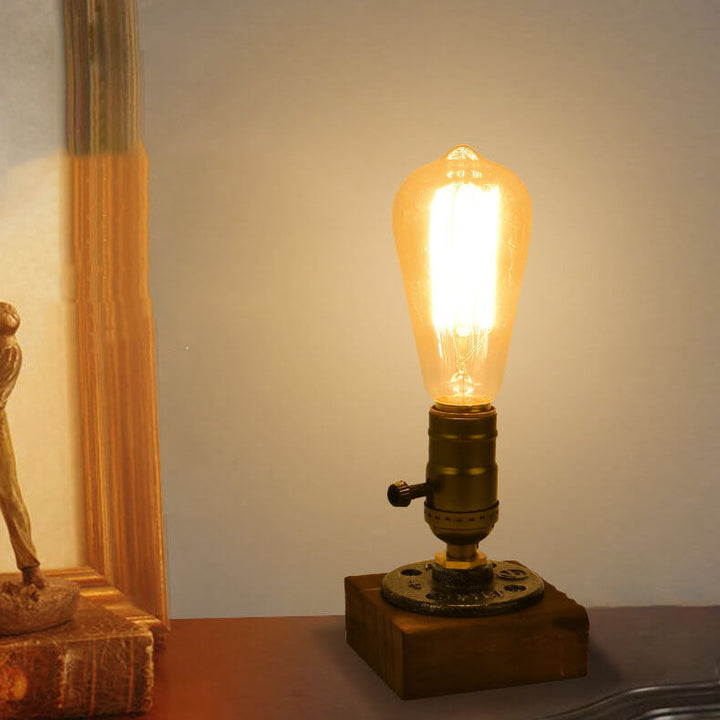 Lisslune | Vintage Industrial Iron Light Bulb 1-Light Table Lamp