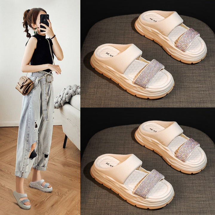 Lisslune | Glittering Rhinestone Heeled Sandals
