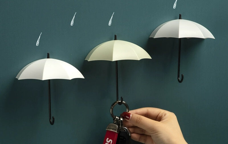Lisslune | Cute Umbrella Wall Hook - No-Drill Key & Coat Hanger