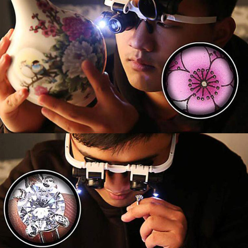 Lisslune | Magnifying glasses with LED lamps for double eyes