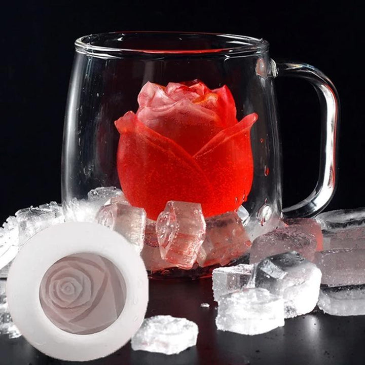 Lisslune | 3D Silicone Rose Mold Ice Cube Tray
