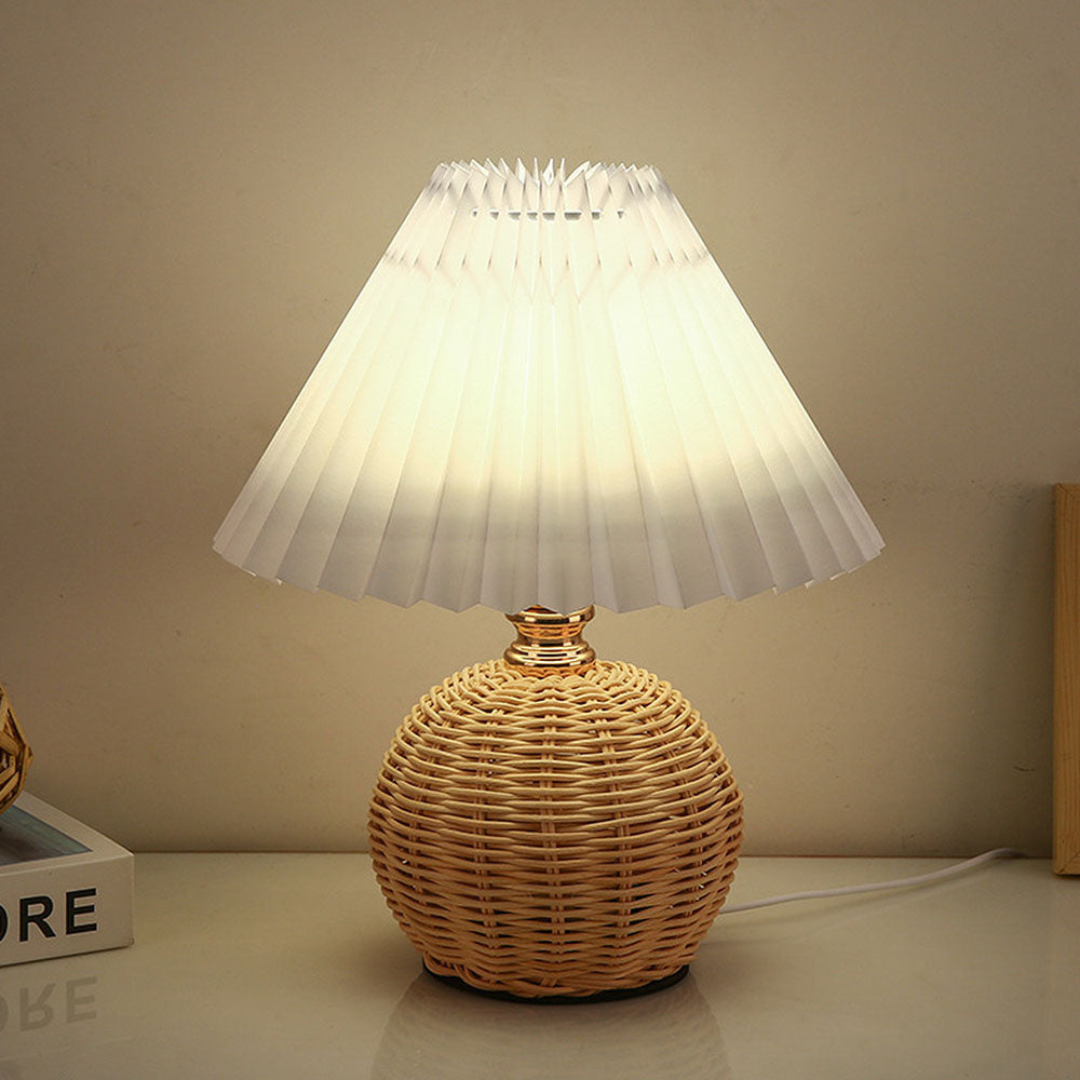Lisslune | Modern Table Lamp with White Pleated Shade