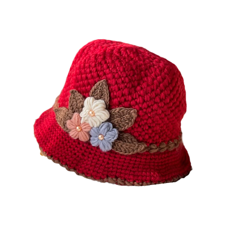 Lisslune | French Thick Women's Flower Knit Wool Hat