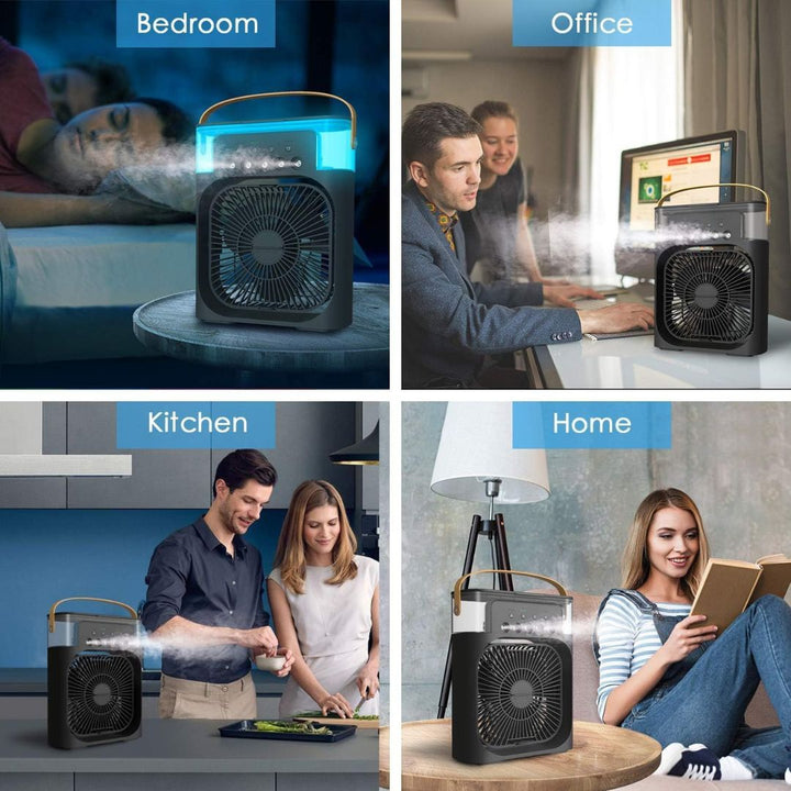 Lisslune | 3-in-1 Air Cooler Humidifier | Portable, Adjustable Fan Speeds & Ideal for Bedrooms, Offices & Small Spaces