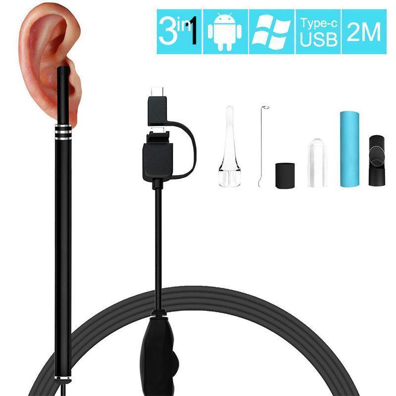 Lisslune | 3 in 1 Ear Cleaning Endoscope with 6 Adjustable LED Light