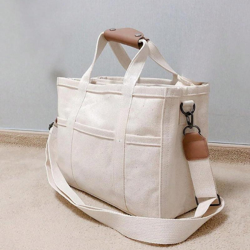 Lisslune | Solid Color Canvas Shopper Bag