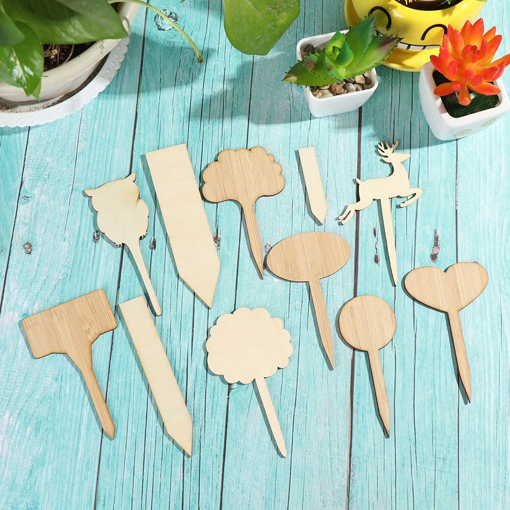 Lisslune | Plant labels made of wood for garden and balcony – Rewritable labels for herbs and plants