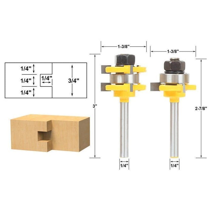 Lisslune | 3-Tooth T-Type Plug Knife Cutter 2 Pieces - Yellow 1/4