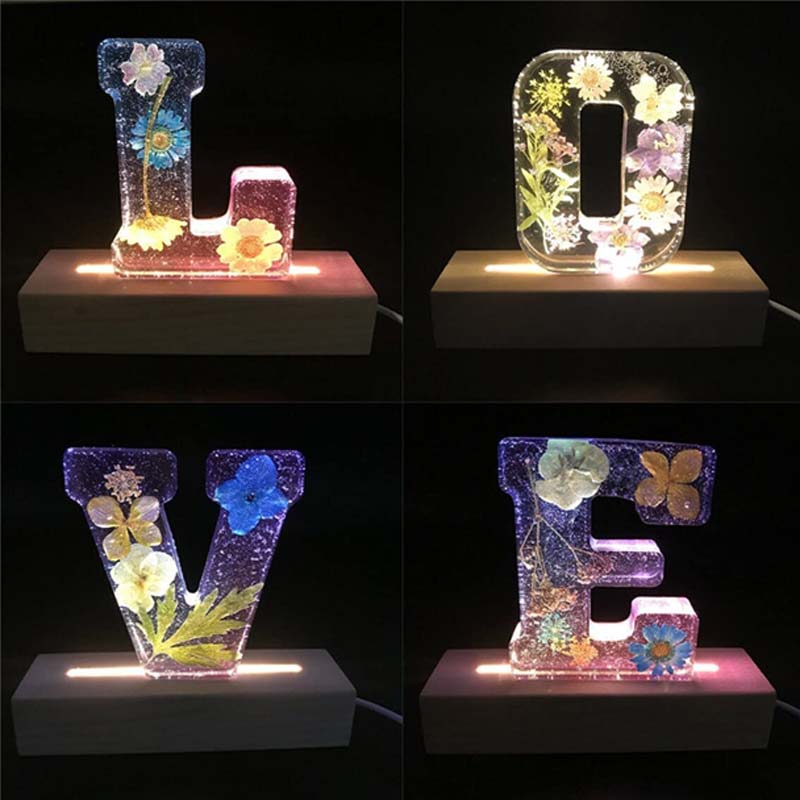 Lisslune | Night light made of resin with flower pattern