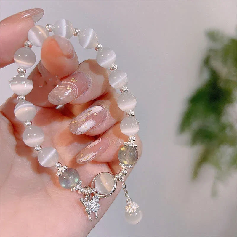 Lisslune | Artificial Cat's Eye Crystal Butterfly Bracelet