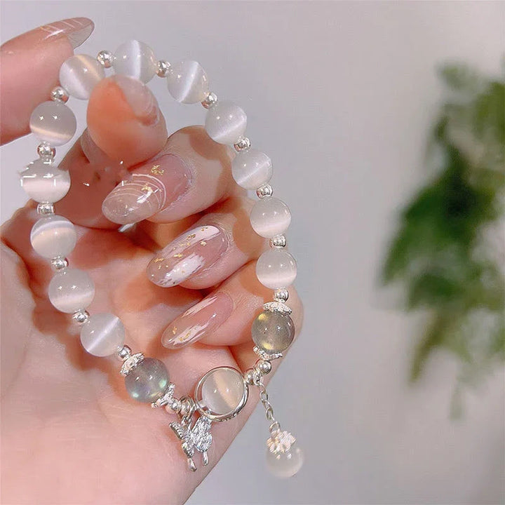 Lisslune | Artificial Cat's Eye Crystal Butterfly Bracelet