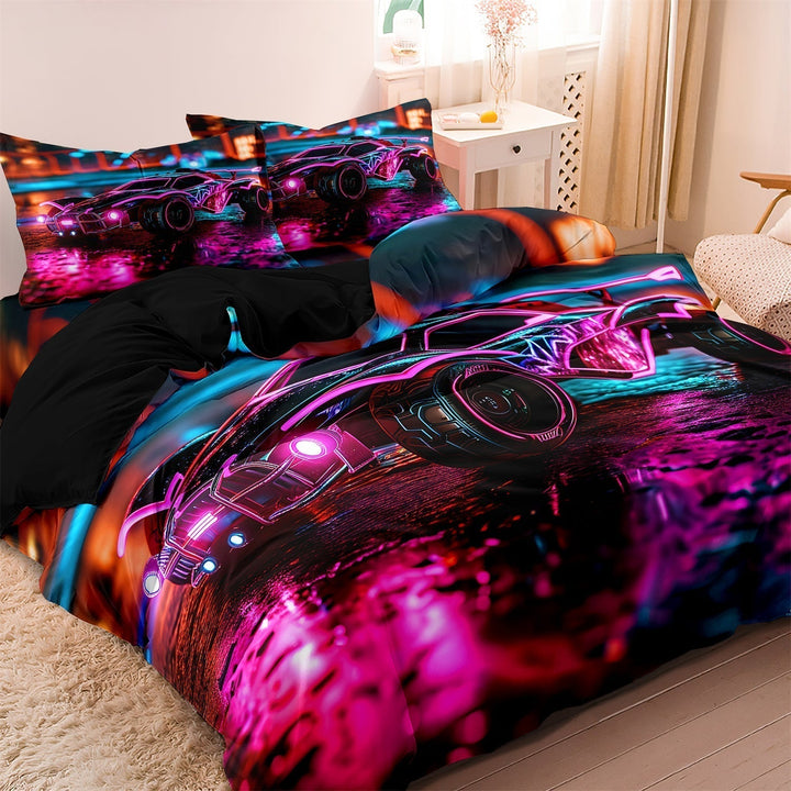 Lisslune | TurboGlow - Neon Racecar Duvet Set