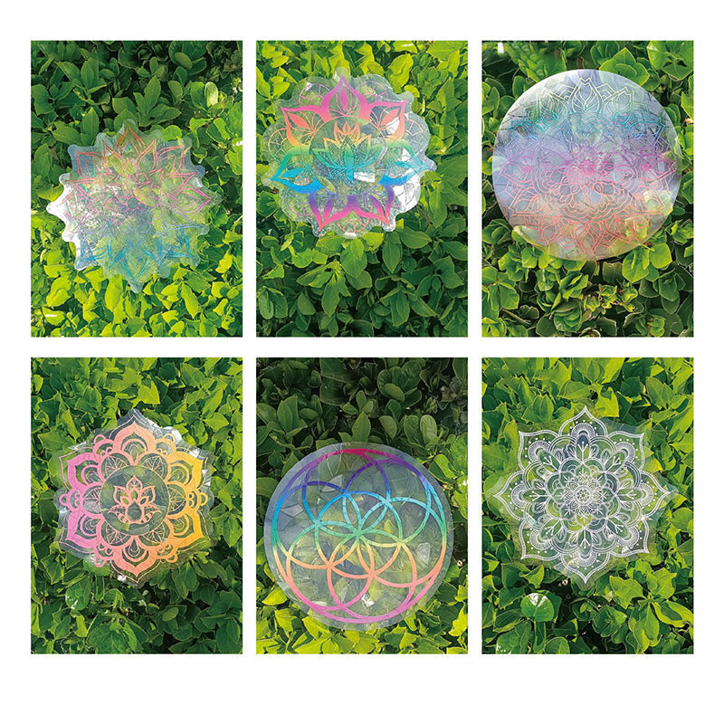 Lisslune | PVC Colorful Adsorption Rainbow Glass Window Stickers, 6 pcs